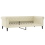 Trundle sofa bed with cream synthetic leather mattress 90x200 cm by vidaXL, Beds and slatted bases - Ref: Foro24-3197729, Pri...