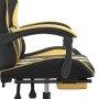 Silla gaming con reposapiés cuero sintético negro dorado de vidaXL, Sillones para videojuegos - Ref: Foro24-3143832, Precio: ...