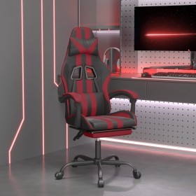 Gaming chair with footrest synthetic leather black red red by vidaXL, Gaming chairs - Ref: Foro24-3143837, Price: 123,99 €, D...