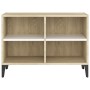 TV-Schrank mit weißen Metallbeinen aus Sonoma-Eiche, 69,5 x 30 x 50 cm von vidaXL, TV-Möbel - Ref: Foro24-805937, Preis: 42,2...