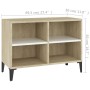 TV-Schrank mit weißen Metallbeinen aus Sonoma-Eiche, 69,5 x 30 x 50 cm von vidaXL, TV-Möbel - Ref: Foro24-805937, Preis: 42,2...