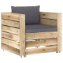 2-teilige Gartenmöbel mit grün imprägnierten Holzkissen von vidaXL, Gartensets - Ref: Foro24-3074531, Preis: 172,99 €, Rabatt: %