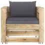 2-piece garden furniture set with green impregnated wood and cushions by vidaXL, Garden sets - Ref: Foro24-3074531, Price: 17...