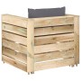 2-teilige Gartenmöbel mit grün imprägnierten Holzkissen von vidaXL, Gartensets - Ref: Foro24-3074531, Preis: 176,42 €, Rabatt: %