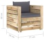 2-teilige Gartenmöbel mit grün imprägnierten Holzkissen von vidaXL, Gartensets - Ref: Foro24-3074531, Preis: 176,42 €, Rabatt: %