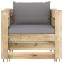 2-piece garden furniture with green impregnated wood cushions by vidaXL, Garden sets - Ref: Foro24-3074532, Price: 178,32 €, ...