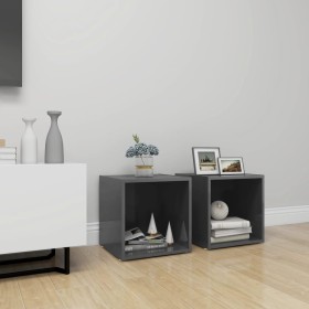 TV furniture 2 units glossy gray plywood 37x35x37 cm by vidaXL, TV Furniture - Ref: Foro24-805523, Price: 26,58 €, Discount: %