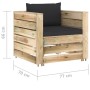 2-teilige Gartenmöbel mit grün imprägnierten Holzkissen von vidaXL, Gartensets - Ref: Foro24-3074538, Preis: 171,23 €, Rabatt: %