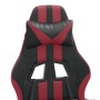 Silla gaming con reposapiés cuero sintético negro rojo tinto de vidaXL, Sillones para videojuegos - Ref: Foro24-3143837, Prec...