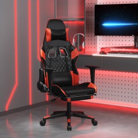 Gaming-Stuhl mit Fußstütze aus schwarzem rotem Kunstleder von vidaXL, Gaming-Stühle - Ref: Foro24-3143765, Preis: 145,99 €, R...