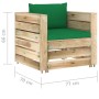 2-teilige Gartenmöbel mit grün imprägnierten Holzkissen von vidaXL, Gartensets - Ref: Foro24-3074536, Preis: 161,68 €, Rabatt: %