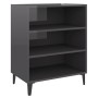 Glossy gray plywood sideboard 57x35x70 cm by vidaXL, Sideboards - Ref: Foro24-806066, Price: 43,50 €, Discount: %