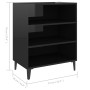 Aparador de madera contrachapada negro brillante 57x35x70 cm de vidaXL, Aparadores - Ref: Foro24-806065, Precio: 44,70 €, Des...