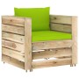 2-piece garden furniture with green impregnated wood cushions by vidaXL, Garden sets - Ref: Foro24-3074542, Price: 168,20 €, ...