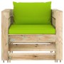 2-piece garden furniture with green impregnated wood cushions by vidaXL, Garden sets - Ref: Foro24-3074542, Price: 168,20 €, ...