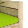 2-piece garden furniture with green impregnated wood cushions by vidaXL, Garden sets - Ref: Foro24-3074542, Price: 168,20 €, ...