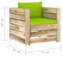 2-piece garden furniture with green impregnated wood cushions by vidaXL, Garden sets - Ref: Foro24-3074542, Price: 168,20 €, ...