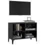 Mueble de TV con patas de metal negro brillante 69,5x30x50 cm de vidaXL, Muebles TV - Ref: Foro24-805939, Precio: 38,31 €, De...