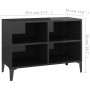 Mueble de TV con patas de metal negro brillante 69,5x30x50 cm de vidaXL, Muebles TV - Ref: Foro24-805939, Precio: 38,31 €, De...