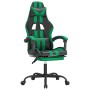 Silla gaming con reposapiés cuero sintético negro verde de vidaXL, Sillones para videojuegos - Ref: Foro24-3143833, Precio: 1...