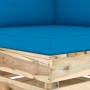 2-seater pallet sofa with green impregnated pine wood cushions by vidaXL, Garden sets - Ref: Foro24-3074547, Price: 316,27 €,...