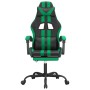 Silla gaming con reposapiés cuero sintético negro verde de vidaXL, Sillones para videojuegos - Ref: Foro24-3143833, Precio: 1...