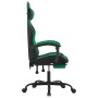 Silla gaming con reposapiés cuero sintético negro verde de vidaXL, Sillones para videojuegos - Ref: Foro24-3143833, Precio: 1...