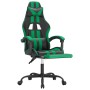 Silla gaming con reposapiés cuero sintético negro verde de vidaXL, Sillones para videojuegos - Ref: Foro24-3143833, Precio: 1...