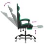 Silla gaming con reposapiés cuero sintético negro verde de vidaXL, Sillones para videojuegos - Ref: Foro24-3143833, Precio: 1...