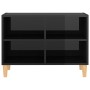 Mueble de TV patas de madera maciza negro brillo 69,5x30x50 cm de vidaXL, Muebles TV - Ref: Foro24-805930, Precio: 40,17 €, D...