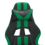 Silla gaming con reposapiés cuero sintético negro verde de vidaXL, Sillones para videojuegos - Ref: Foro24-3143833, Precio: 1...