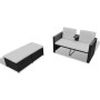 Set muebles de jardín 4 piezas y cojines ratán sintético negro de vidaXL, Conjuntos de jardín - Ref: Foro24-40737, Precio: 24...