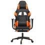 Gaming-Stuhl mit Fußstütze aus schwarzem orangefarbenem Kunstleder von vidaXL, Gaming-Stühle - Ref: Foro24-3143770, Preis: 13...