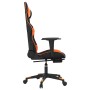 Gaming-Stuhl mit Fußstütze aus schwarzem orangefarbenem Kunstleder von vidaXL, Gaming-Stühle - Ref: Foro24-3143770, Preis: 13...