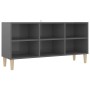 Mueble de TV patas de madera maciza gris brillo 103,5x30x50 cm de vidaXL, Muebles TV - Ref: Foro24-805949, Precio: 57,46 €, D...