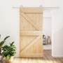 Puerta corredera con herrajes madera maciza de pino 100x210 cm de vidaXL, Puertas - Ref: Foro24-3203103, Precio: 269,91 €, De...