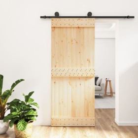 Puerta corredera con herrajes madera maciza de pino 85x210 cm de vidaXL, Puertas - Ref: Foro24-3203048, Precio: 163,28 €, Des...