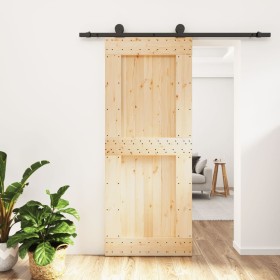 Puerta corredera con herrajes madera maciza de pino 85x210 cm de vidaXL, Puertas - Ref: Foro24-3203052, Precio: 179,77 €, Des...