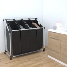 Laundry sorter with 4 bags in gray and black color. by vidaXL, Laundry baskets - Ref: Foro24-240367, Price: 37,99 €, Discount: %