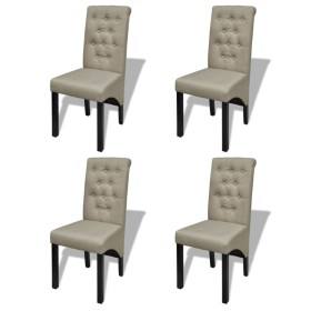 Dining chairs 4 units beige fabric by vidaXL, dining chairs - Ref: Foro24-160791, Price: 331,87 €, Discount: %