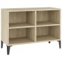 TV cabinet with metal legs in Sonoma oak color 69.5x30x50 cm by vidaXL, TV Furniture - Ref: Foro24-805935, Price: 38,12 €, Di...