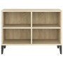 TV cabinet with metal legs in Sonoma oak color 69.5x30x50 cm by vidaXL, TV Furniture - Ref: Foro24-805935, Price: 38,12 €, Di...