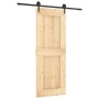 Puerta corredera con herrajes madera maciza de pino 80x210 cm de vidaXL, Puertas - Ref: Foro24-3203204, Precio: 157,31 €, Des...