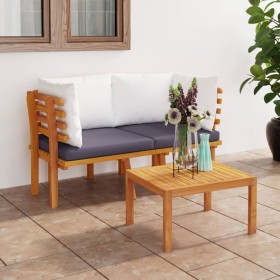 2-Sitzer-Gartensofa mit Kissen aus massivem Akazienholz von vidaXL, Modulare Sofas für den Außenbereich - Ref: Foro24-316264,...