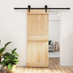 Sliding door with solid pine wood fittings 80x210 cm by vidaXL, Doors - Ref: Foro24-3203231, Price: 151,02 €, Discount: %