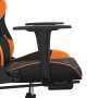 Gaming-Stuhl mit Fußstütze aus schwarzem orangefarbenem Kunstleder von vidaXL, Gaming-Stühle - Ref: Foro24-3143770, Preis: 13...