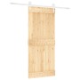 Sliding door with solid pine wood hardware 90x210 cm by vidaXL, Doors - Ref: Foro24-3203257, Price: 162,67 €, Discount: %