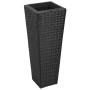 Black Synthetic Rattan Flowerbed Set 3 Pieces by vidaXL, Pots and planters - Ref: Foro24-40534, Price: 81,30 €, Discount: %