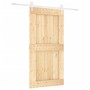 Puerta corredera con herrajes madera maciza de pino 100x210 cm de vidaXL, Puertas - Ref: Foro24-3203265, Precio: 201,24 €, De...