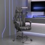 Silla gaming con reposapiés cuero sintético negro gris de vidaXL, Sillones para videojuegos - Ref: Foro24-3143834, Precio: 12...